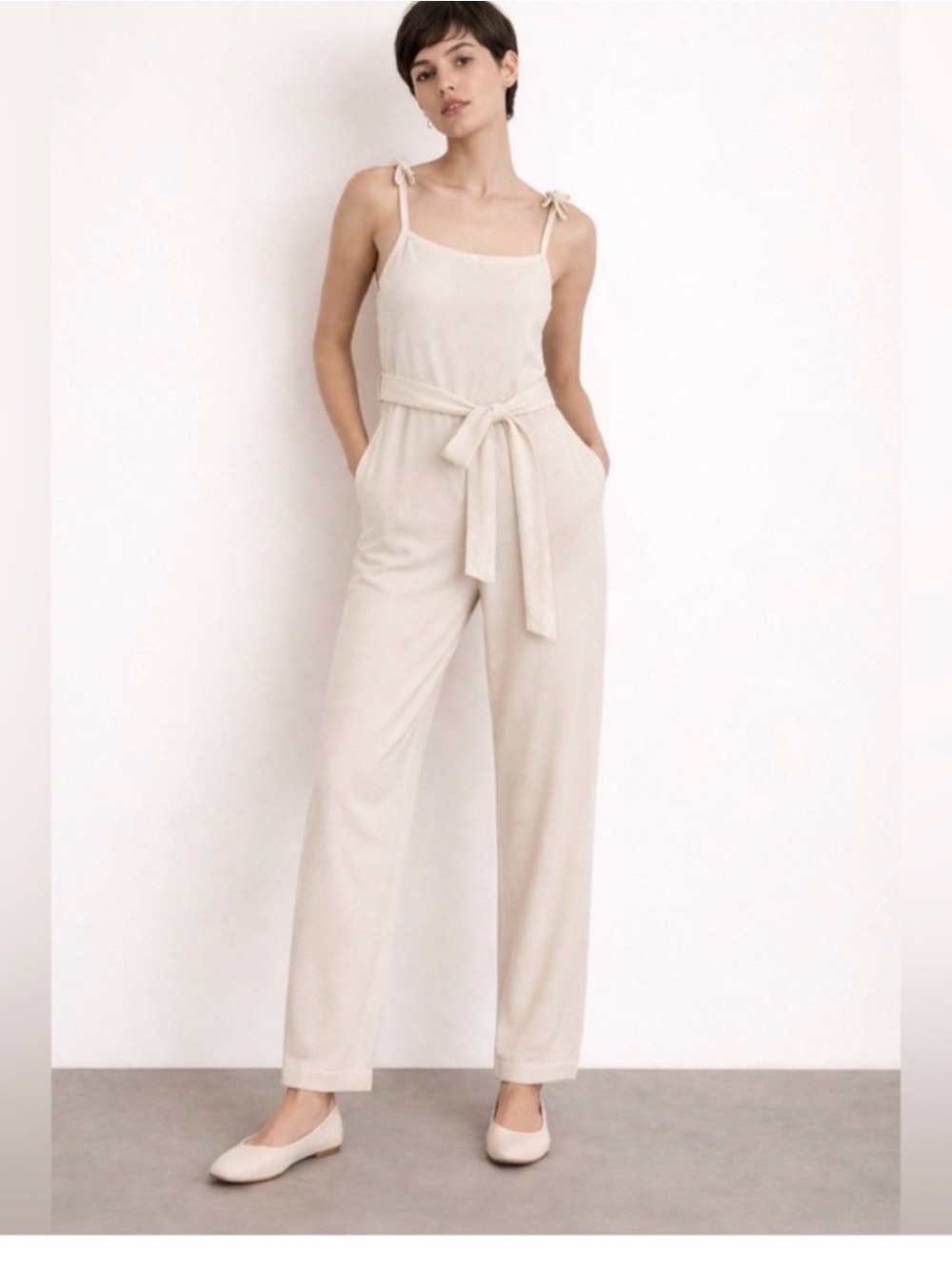LoveShackFancy Cream cashmere jumpsuit
